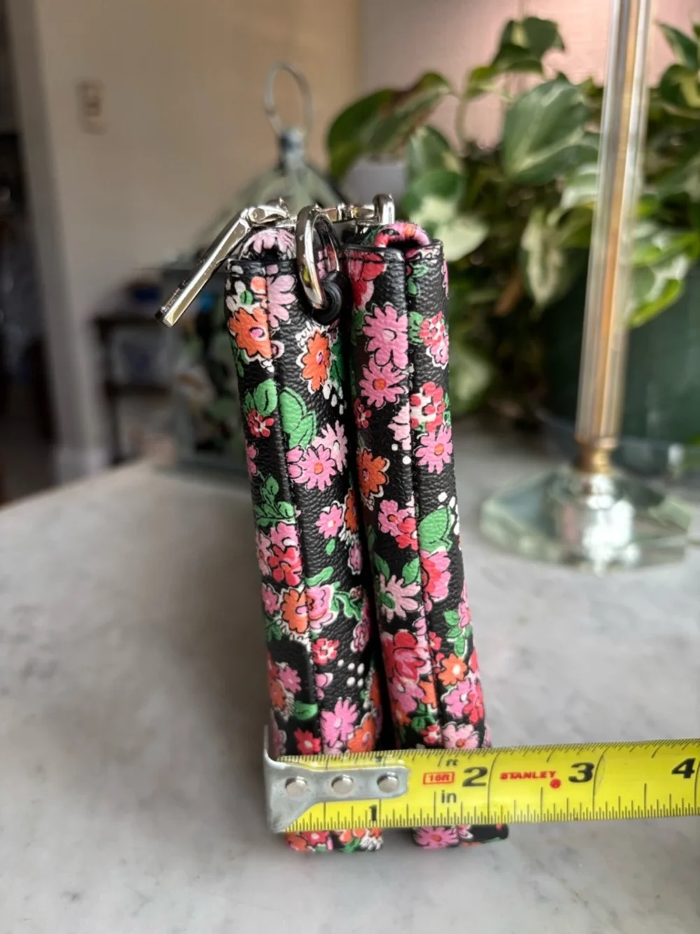 Coach Black Floral Crossbody with Pink, Red, Orange Flowers - Picture 7 of 7
